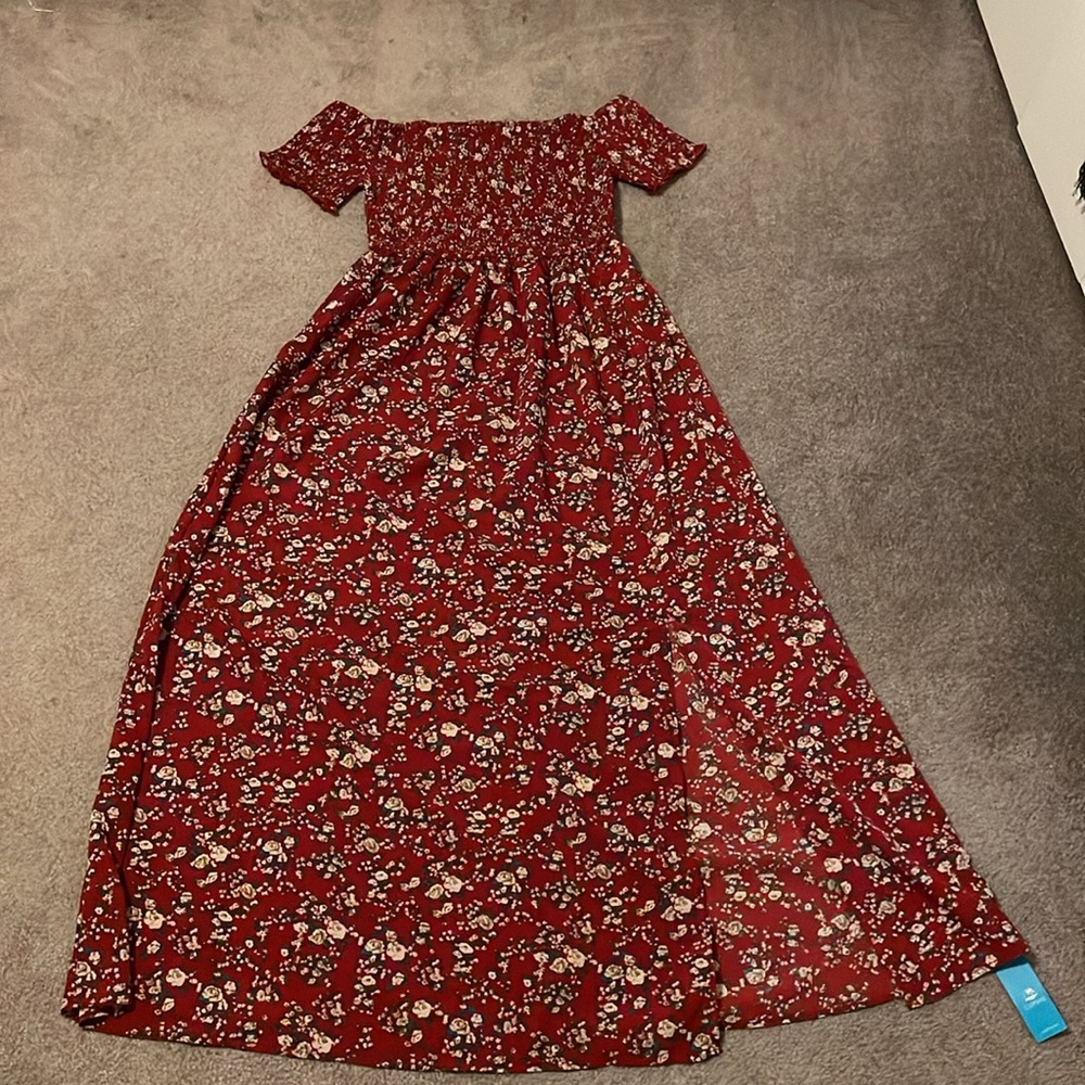 Cupshe Red Floral Maxi Dress - Size Medium